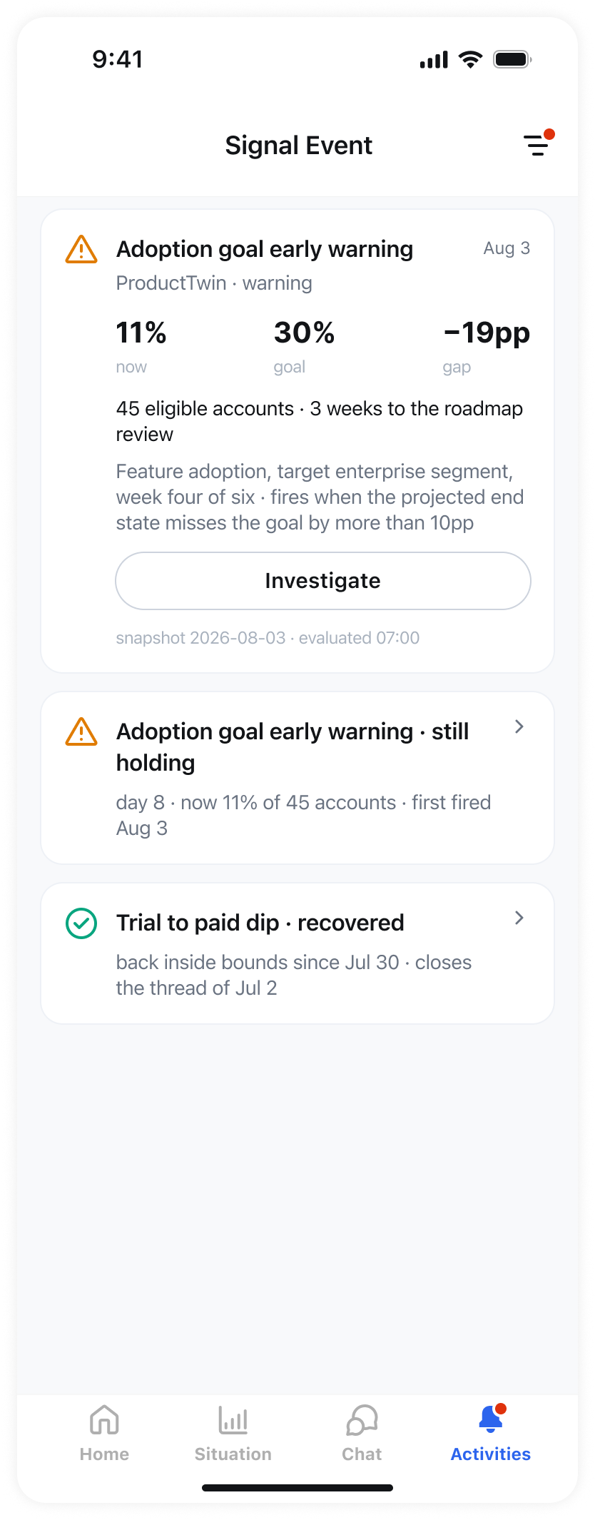 ProductTwin explaining what changed and why